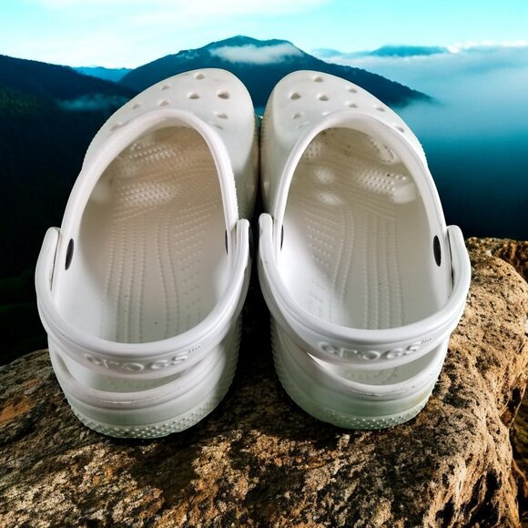 Crocs Men's 5 Women's 7 White Slip On Comfort Sandals Shoes 12436 - Picture 5 of 8